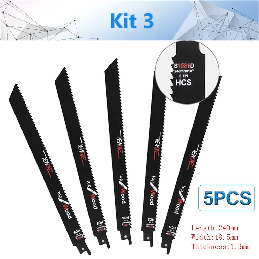 Лезвия для сабельной пилы HCS ручная пила резки дерева металла ПВХ 5 шт. |