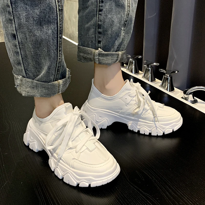 white-2 YRRFUOT/модная обувь для женщин; удобная обувь на шнуровке; женская Вулканизированная обувь; zapatillas mujer; коллекция года; женские кроссовки - Цвет: white-2