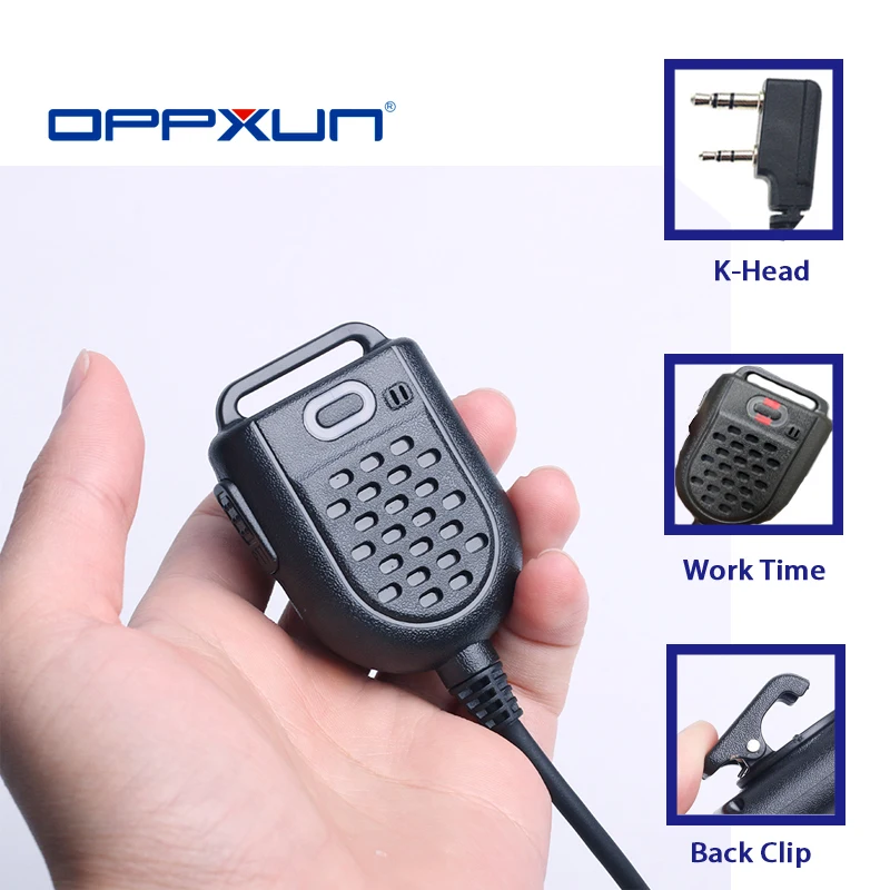 

Mic Speaker Mini LED Shoulder With Clip For Kenwood TYT Baofeng UV 5R F8 Handheld Microphone Walkie Talkie Accessories