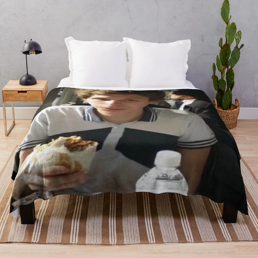 

Michael Cera Eating Burrito Super Soft Blanket Sublimation Covered Blanket Bedding Flannel for Children Adult Bedrooms Decor