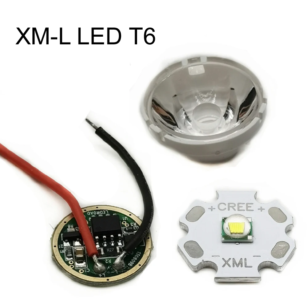 Cree XM-L светодиодный T6 белый светильник с 20 мм star pcb + 3 7 V 5 режимов Светодиодный