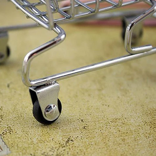 baby pretend toy Supermarket Hand Trolley Mini Shopping Cart Desktop Decoration Storage Toy Gift Dollhouse Furniture Accessories | Дом и сад