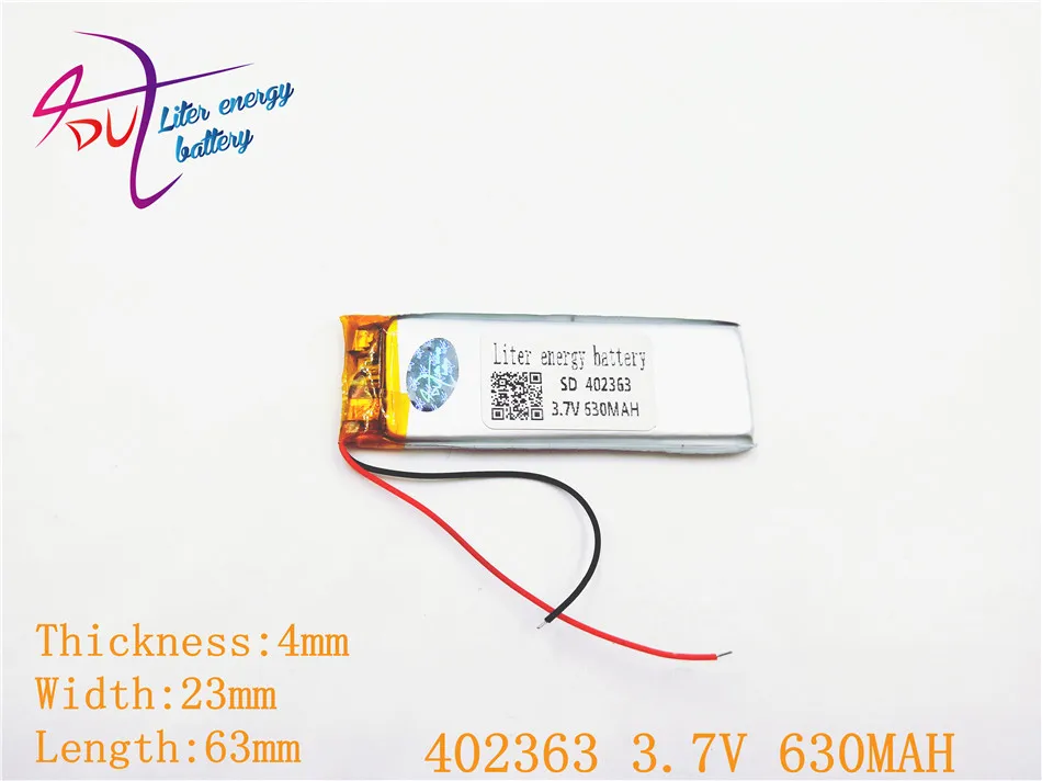 3 7 V 630mAh 402565 402363 литр энергии литий полимерный ионный аккумулятор для Mp3 MP4 MP5 GPS