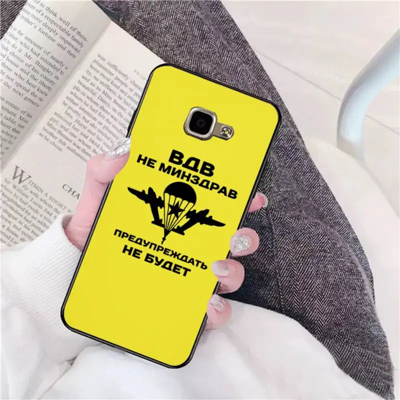 

0 Russia Airborne Black Soft Phone Case For Samsung A 9 10 20 30 40 M20 S 30 31 J5(2015) J5prime 6 7 Plus