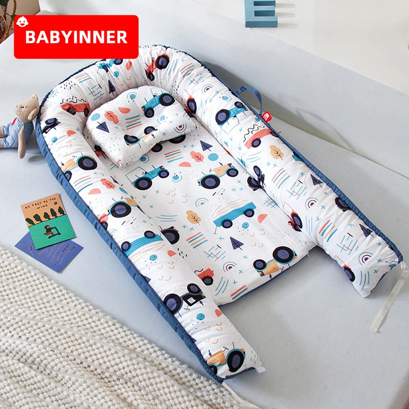 

Babyinner Portable Baby Crib Cartoon Infant Nest Cotton Cradle Folding Newborn Travel Bed In Bed Cot Bassinet Room Decor