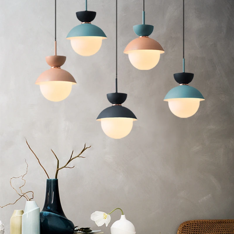 

Modern simple DIY matching E27 aluminum small pendant lamps, living room bedroom bedside desk Bar decorative lighting