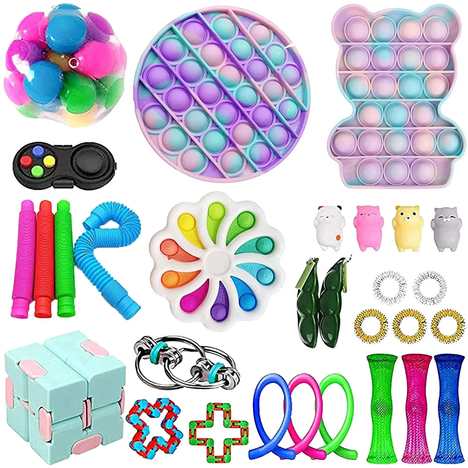 100 дизайнов Непоседа набор игрушек Коробка сенсорная упаковка для детей взрослых