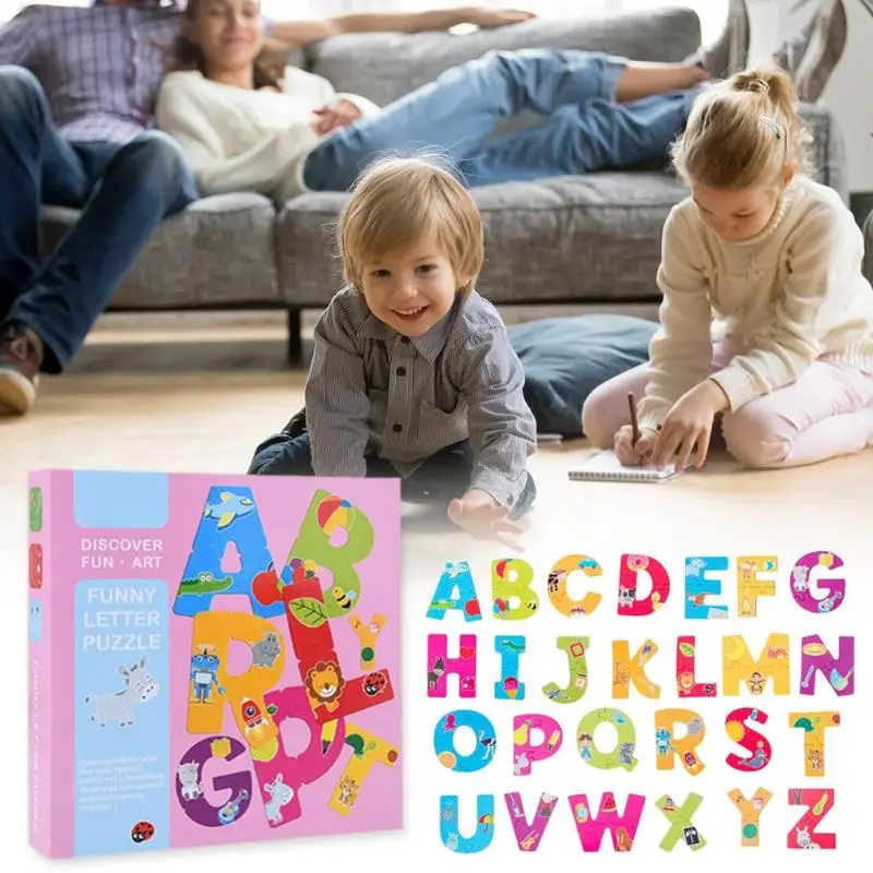 1 Set Montessori Educational Wooden Toys Cartoon Numbers Letters Math Puzzle Mathematics Toy Gift for Kids multi-function | Игрушки и