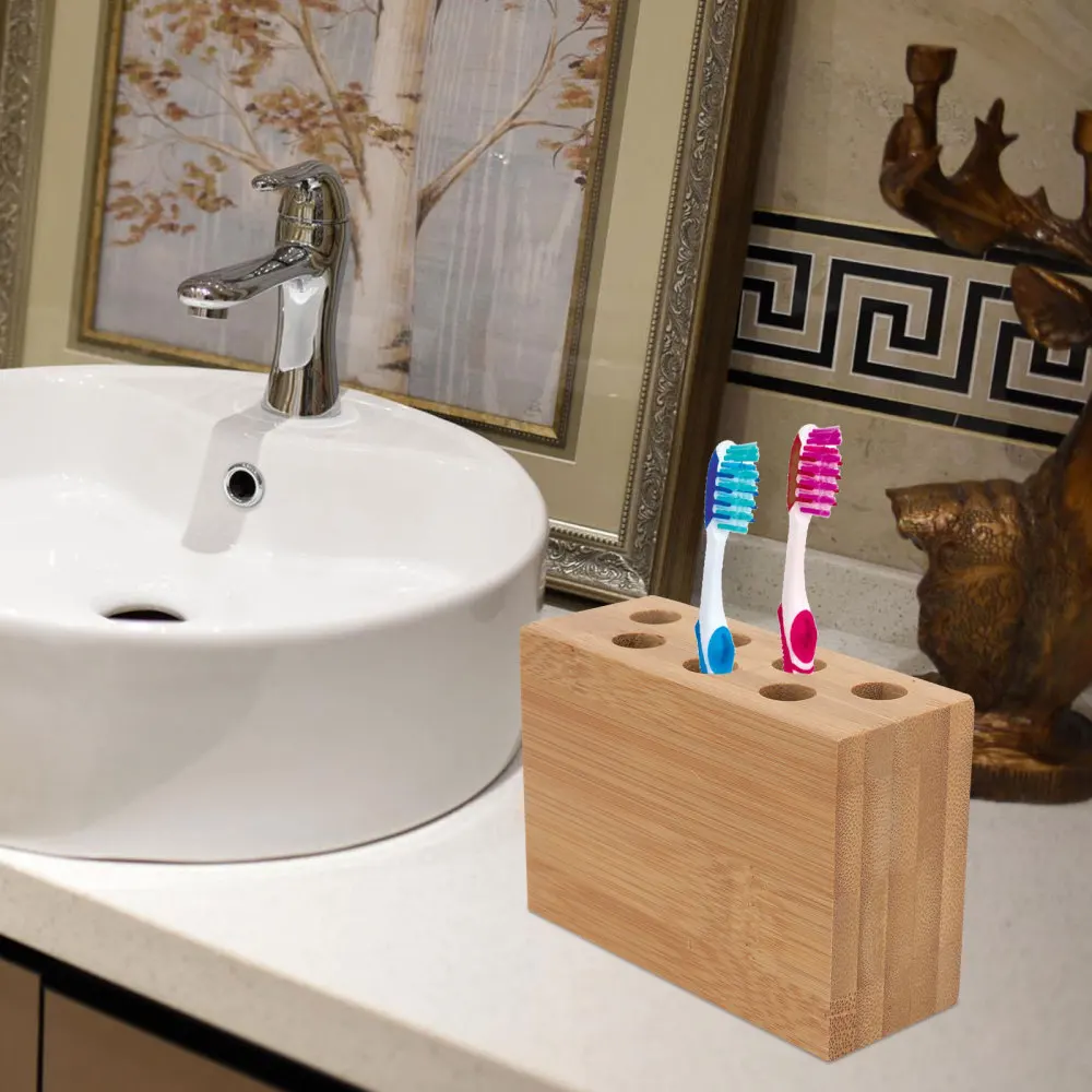 

1Pc Wooden Pen Holder Ornament Creative Pencil Stand Single Slot Pen Rack