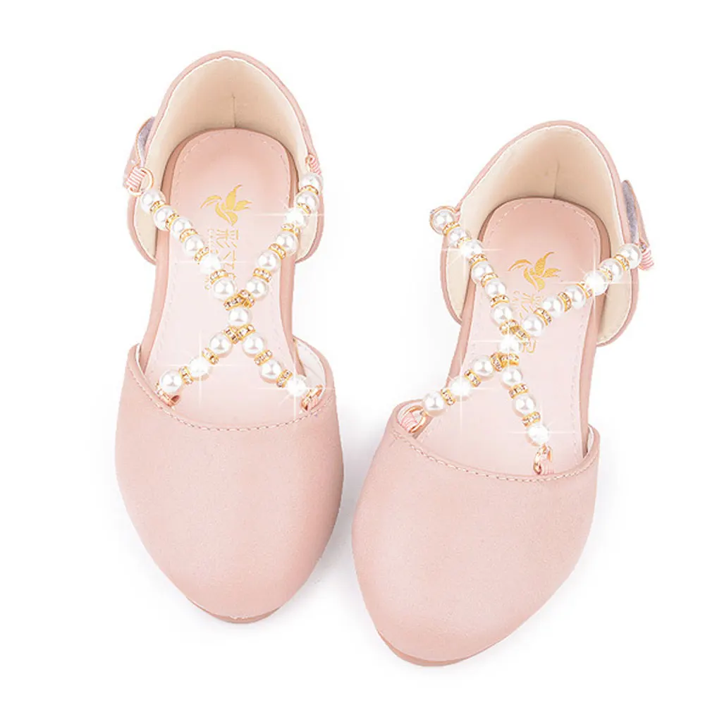 

Flower Girls Shoes for Wedding Kids White Princess Shoes Birthday Party Pink Ballet Dancing Flat Shoes for Fall 2t 3t