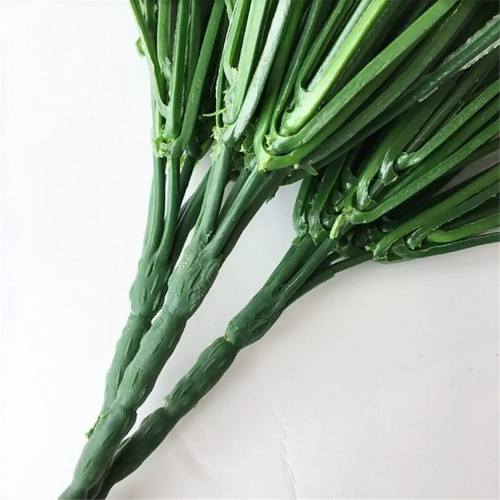 

1pc Green Plastic Grass Artificial 7 Branches Grass Plants Fake Flowers Wedding Arrangement Home Office Garden Table Decoration