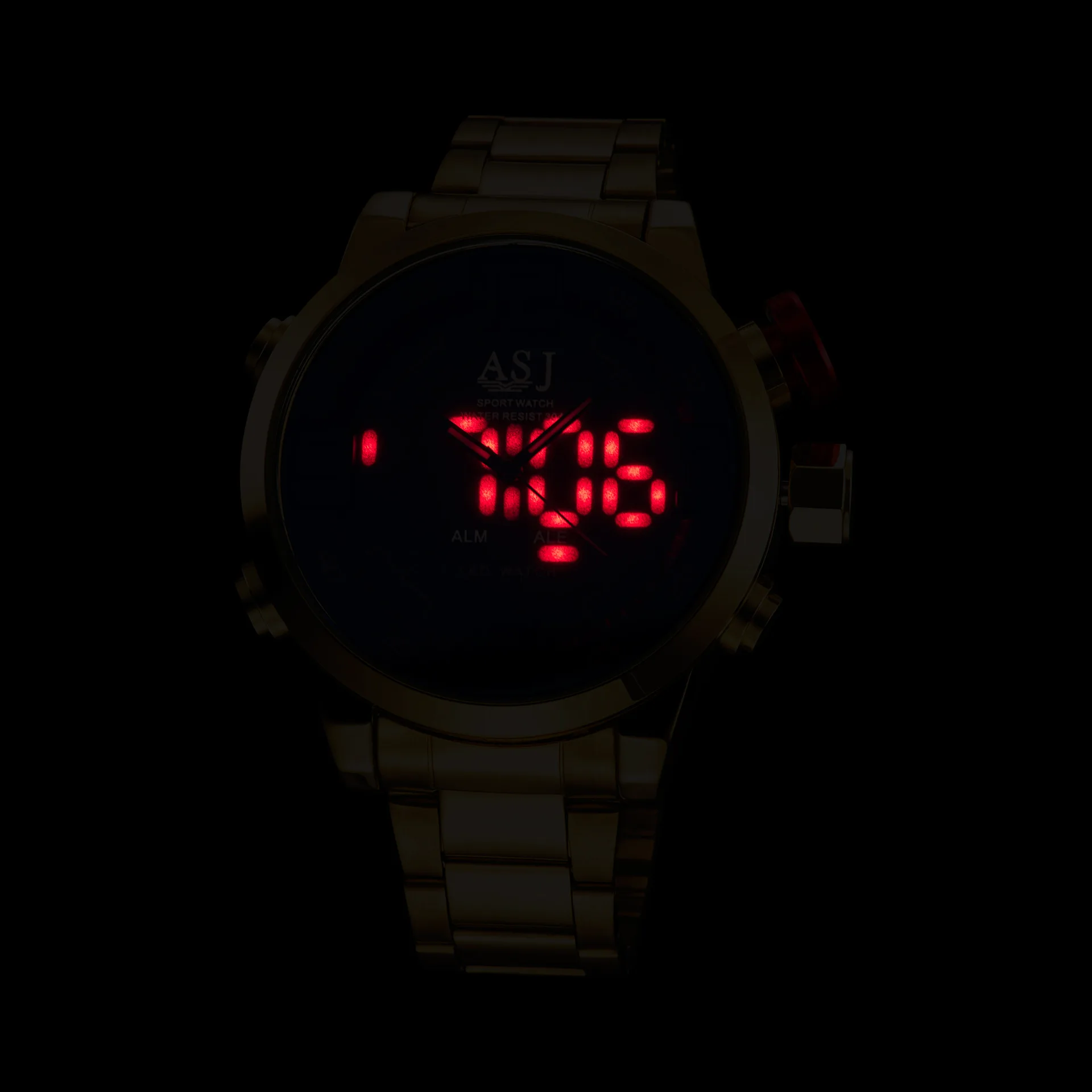 

ASJ multi-functional dual quartz electronic gold strip sports diving
