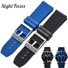 Черный каучуковый ремешок для часов, 24 мм, для Breitling superокеанского достояния AB201012, каучуковые ремешки для часов Navitimer Avenger, погружной браслет Uhr