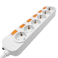 snowman moon 3456ac overload protection power strip independent switch control eu sockets outlet extension cord 16a 3500w