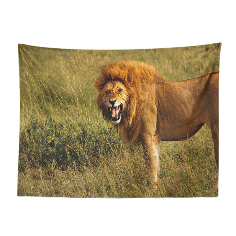 Милый гобелен на заказ с изображением Льва пустыни тигра леопарда животных