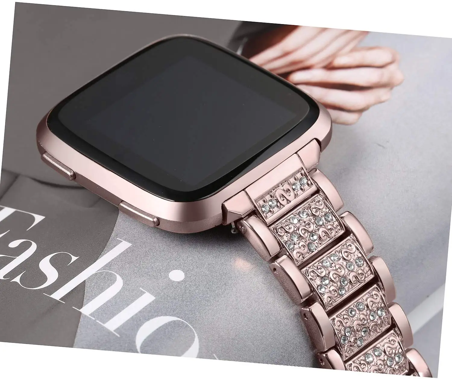 

Bling Diamond watch Band For Fitbit Versa 3 Stainless Steel Strap women Wrist Bracelet for fitbit lite/verse 2 Band Accessories