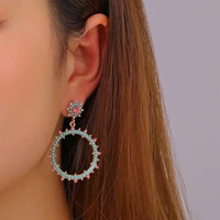 new crystal round womens earrings antique geometric bohemian fashion drop earrings party jewelry best gift