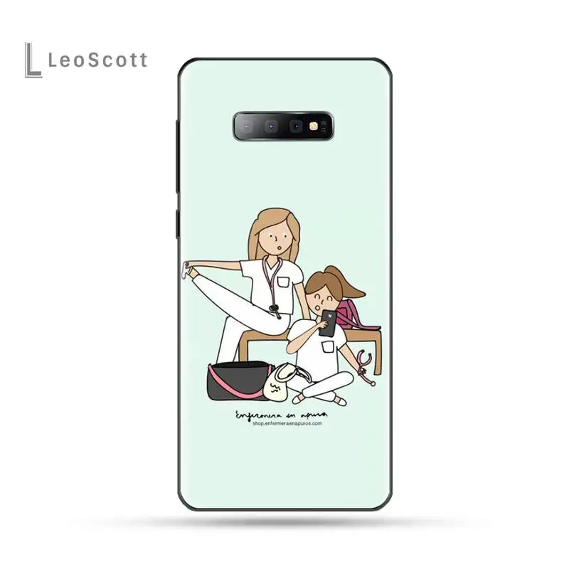 

Spain Cartoon Medicine Doctor Nurse fashion Phone Case For Samsung S6 S7 edge S8 S9 S10 e plus A10 A50 A70 note8 J7 2017