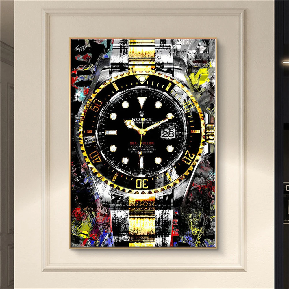 

Nordic Style Artwork Fashion Trend Color Watch Canvas Painting Graffiti Art Poster Living Room Home Decoration Wall Art Picture