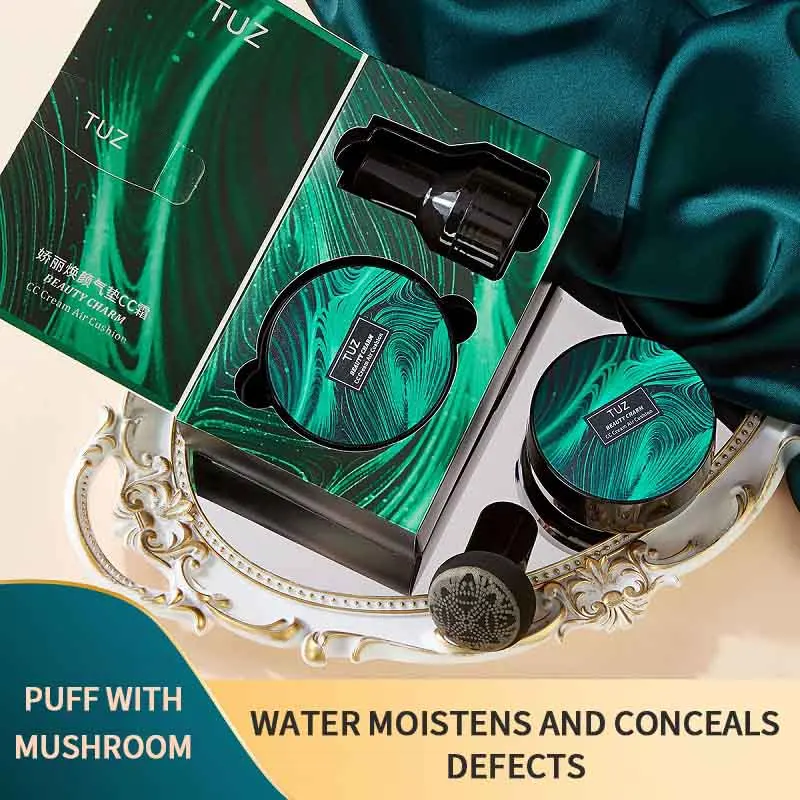 

TUZ Hot Jiao Li Huan Cai BB Cushion Foundation Mushroom Head CC Cream Concealer Whitening Cosmetic Brighten Face Base Tone TSLM1