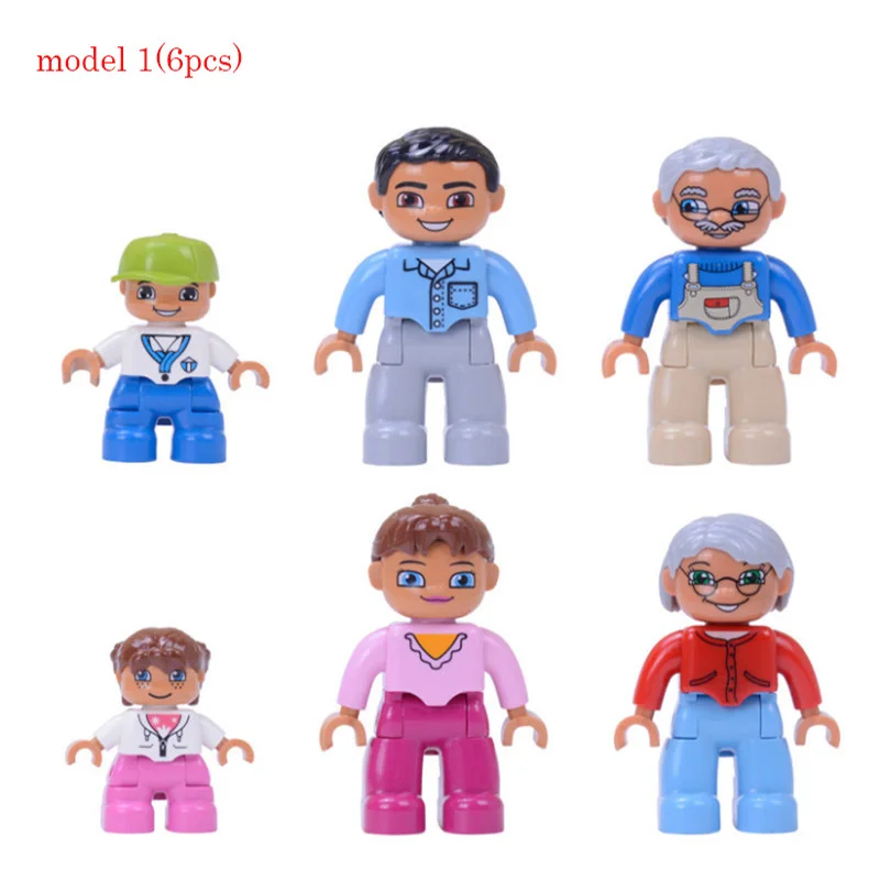 Фигурки блоки Duplo полицейские фигурки 6 шт. поезд строительные развивающие