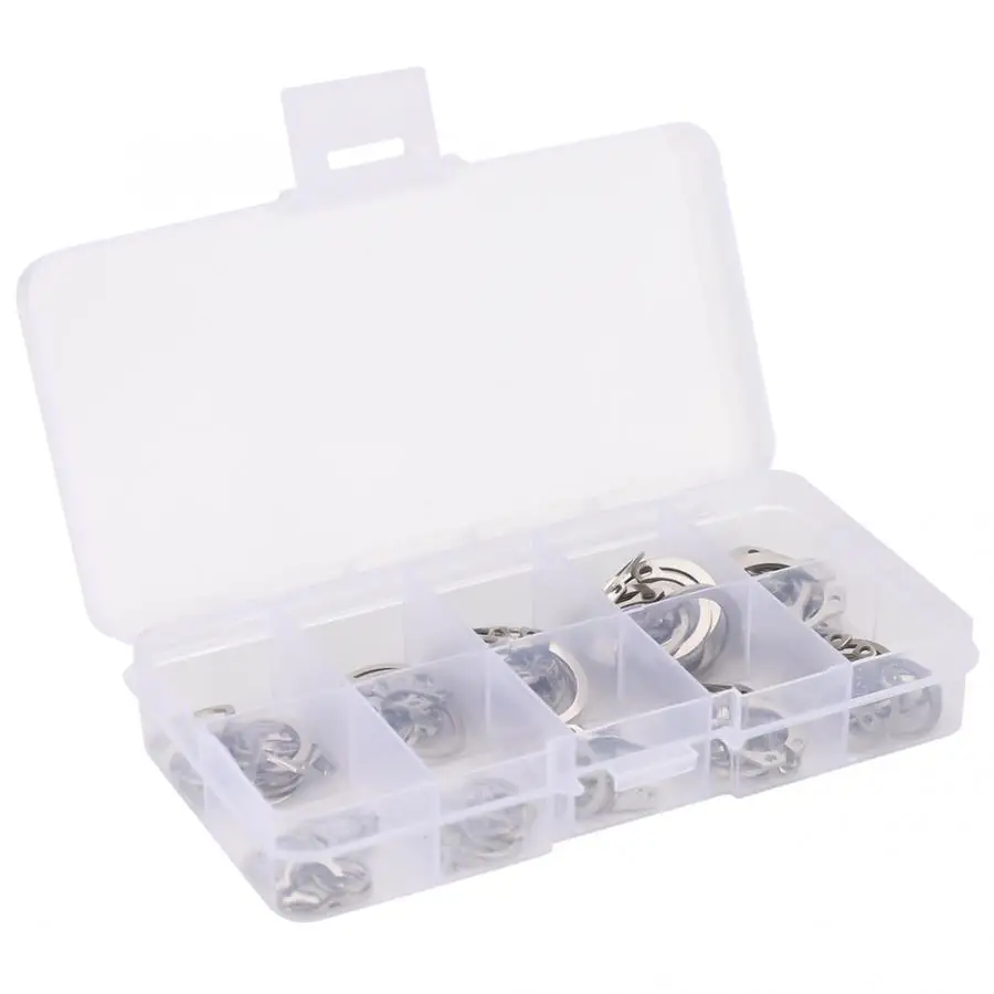 100 шт 304 из нержавеющей стали c-тип пружинное эластичное внешнее безопасное кольцо