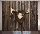 Рога оконные занавески деревенские дом коттедж кабина стены с изображением оленьих рогов охотничий домик загородный дом принтом Гостиная Спальня