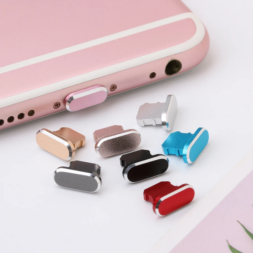 

1PC Colorful Metal Anti Dust Charger Dock Plug Stopper Cap Cover for iPhone X XR Max 8 7 6S Plus Cell Phone Accessories