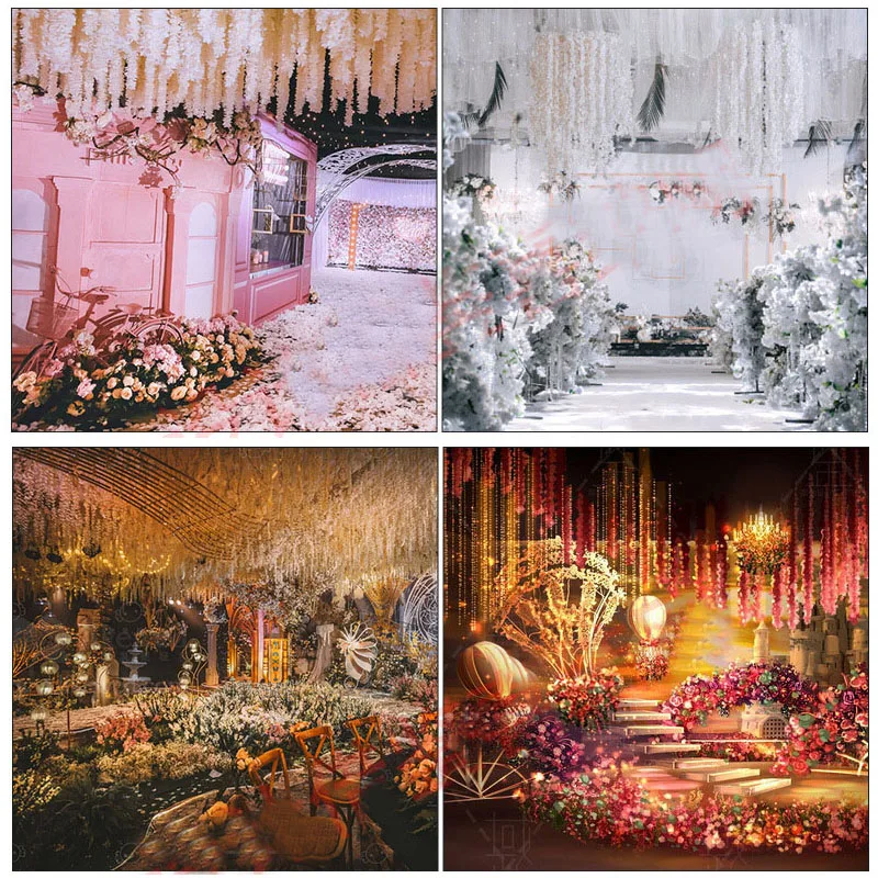 

2 Meters Home Fashion Artificial Hydrangea String Flowers Rattan Party Romantic Wedding Decorative Silk Garlands 2pcs or 10pcs