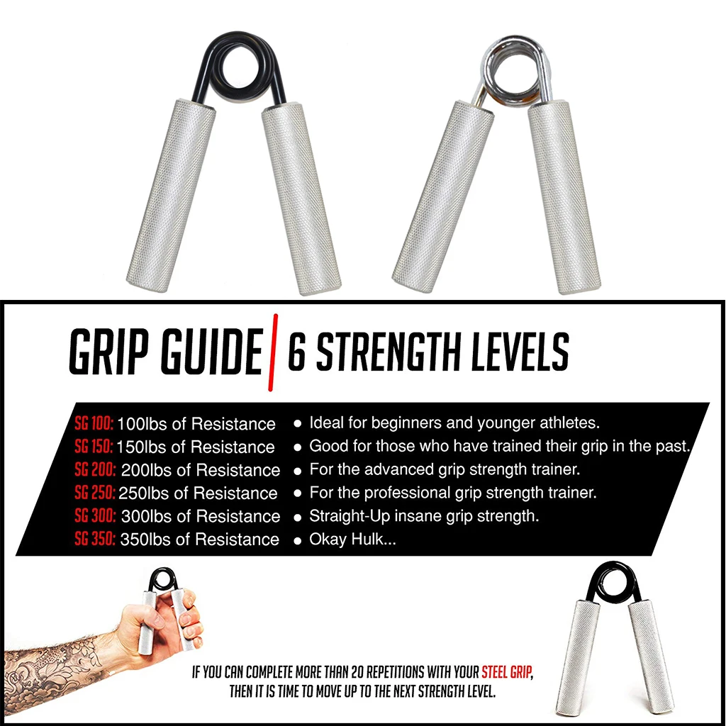 

100-300LBS Aluminum Rod Grip Metal Grip Hand Strength Exercise Solid Aluminum Handl Grip Exerciser Strength Muscle Recovery