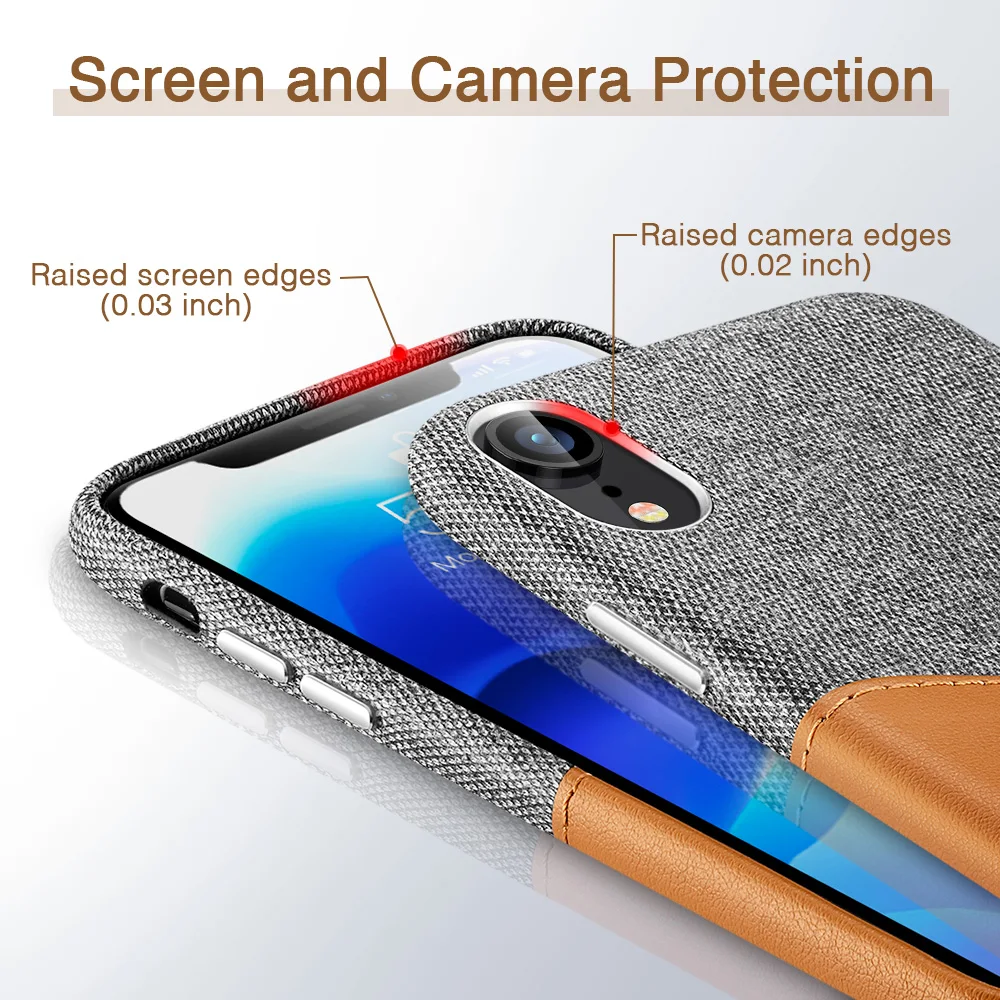 Чехол ESR для iPhone XR XS Max, высококачественный кожаный чехол с мягкой тканью, тонкий светильник, слот для карт, противоударный чехол для iPhone