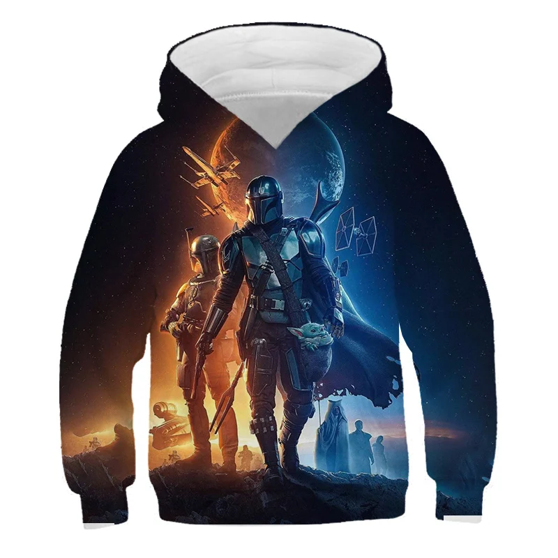 

Star Wars Hoodie Theme Mandalorian Boba Fett 3D Printed Clothes Kids Cool Hoodies Boys Girls Kids Baby Yoda Hoodies