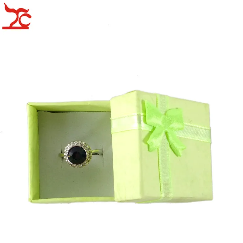 GREEN5X5CM 3 размера 19 цветов бумажная лента ожерелье серьги кольцо посылка Коробка Цветочный 4*3 см 5*5 см 5*8 см органайзер для хранения ювелирных изделий Подарочная коробка - Цвет: GREEN5X5CM