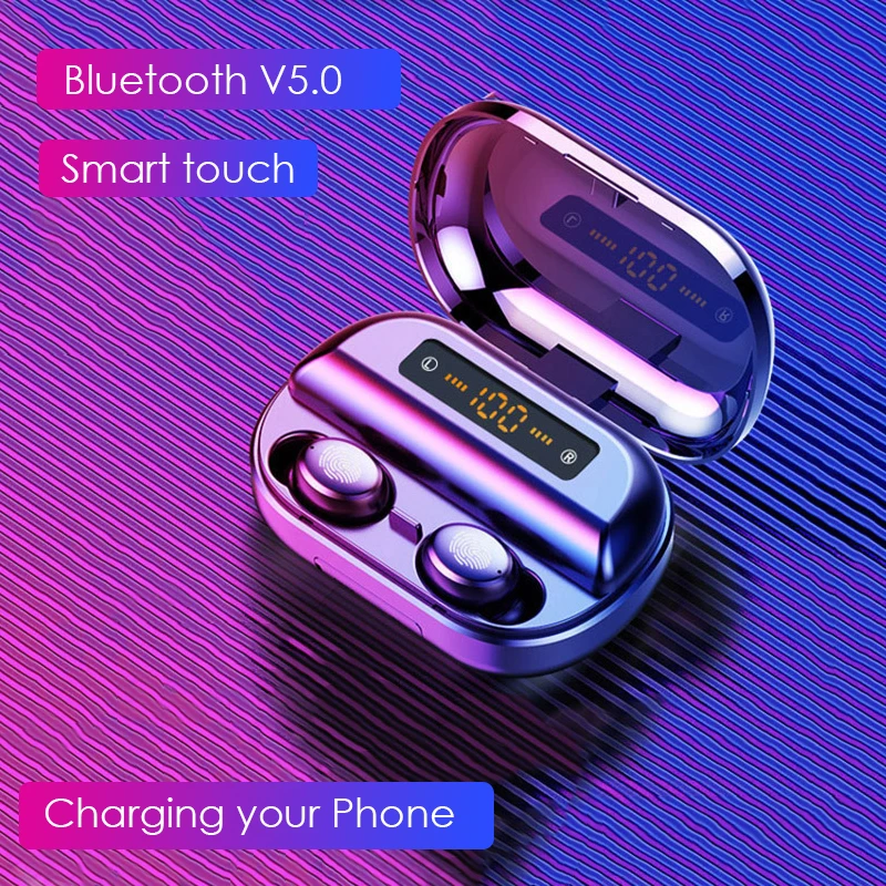 Tws v11 Bluetooth наушники V5.0 Интеллектуальный отпечаток пальца сенсорный беспроводной