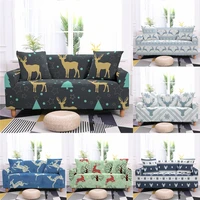 christmas sofa covers for living room cartoon elk sofa protective cover stretch geometric stripes couch slipcover 1234seaters