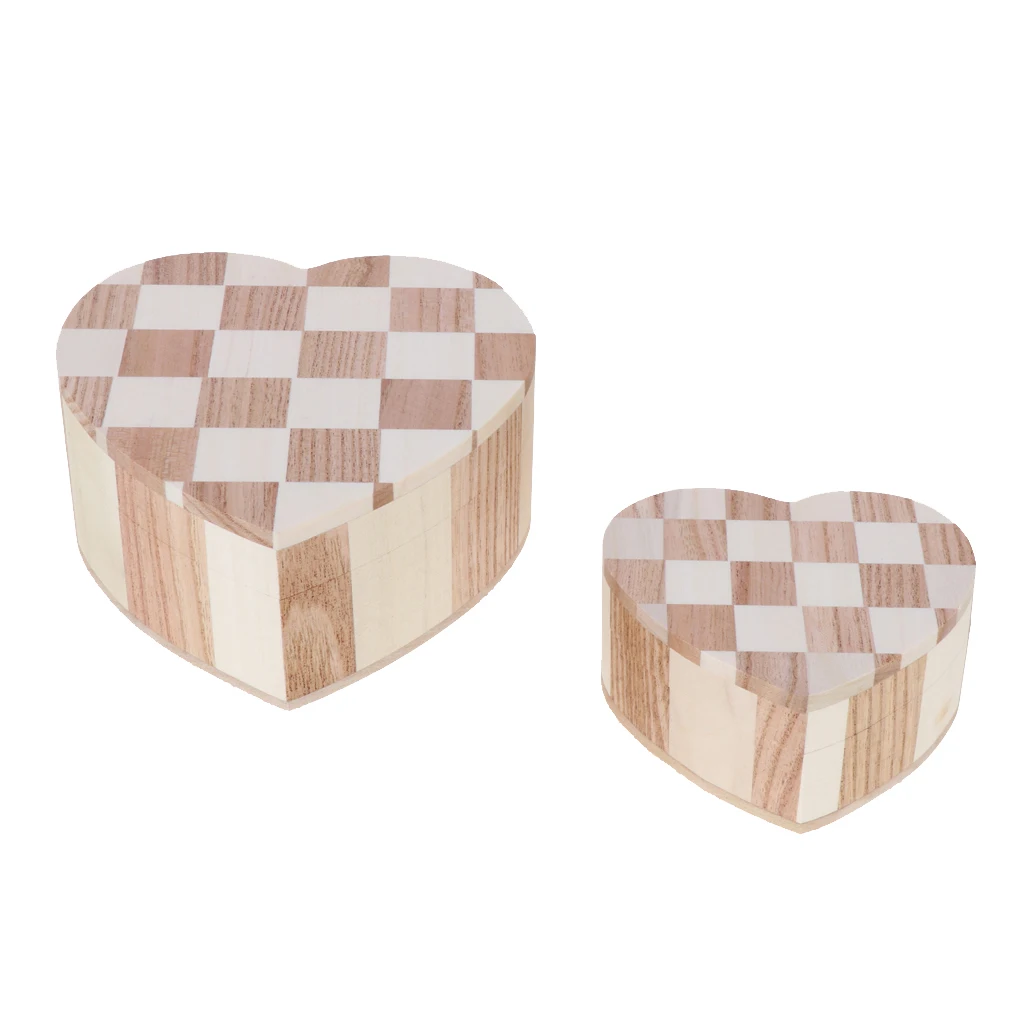 

Durable Wood Trinket Box Heart Container Case Decoration Crafts
