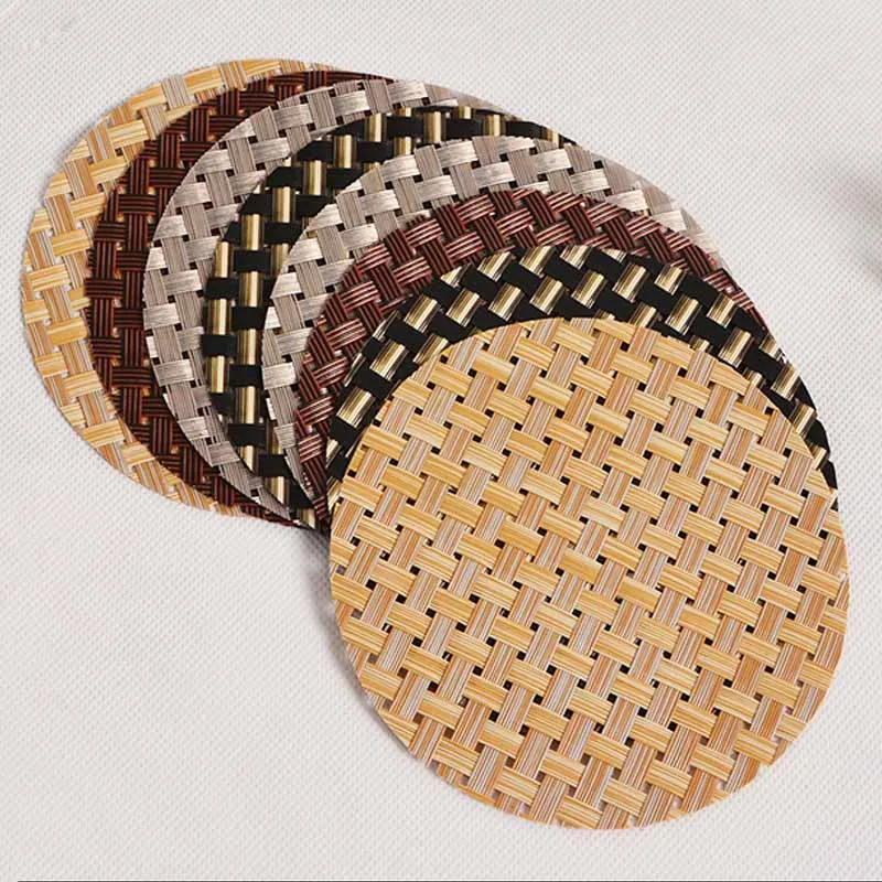 

Round Coaster Tableware Placemat 10/20 Pcs Coffee Pads Modern Colorful PVC Cup Drinks Holder Mat Fashion Kitchen Accessories