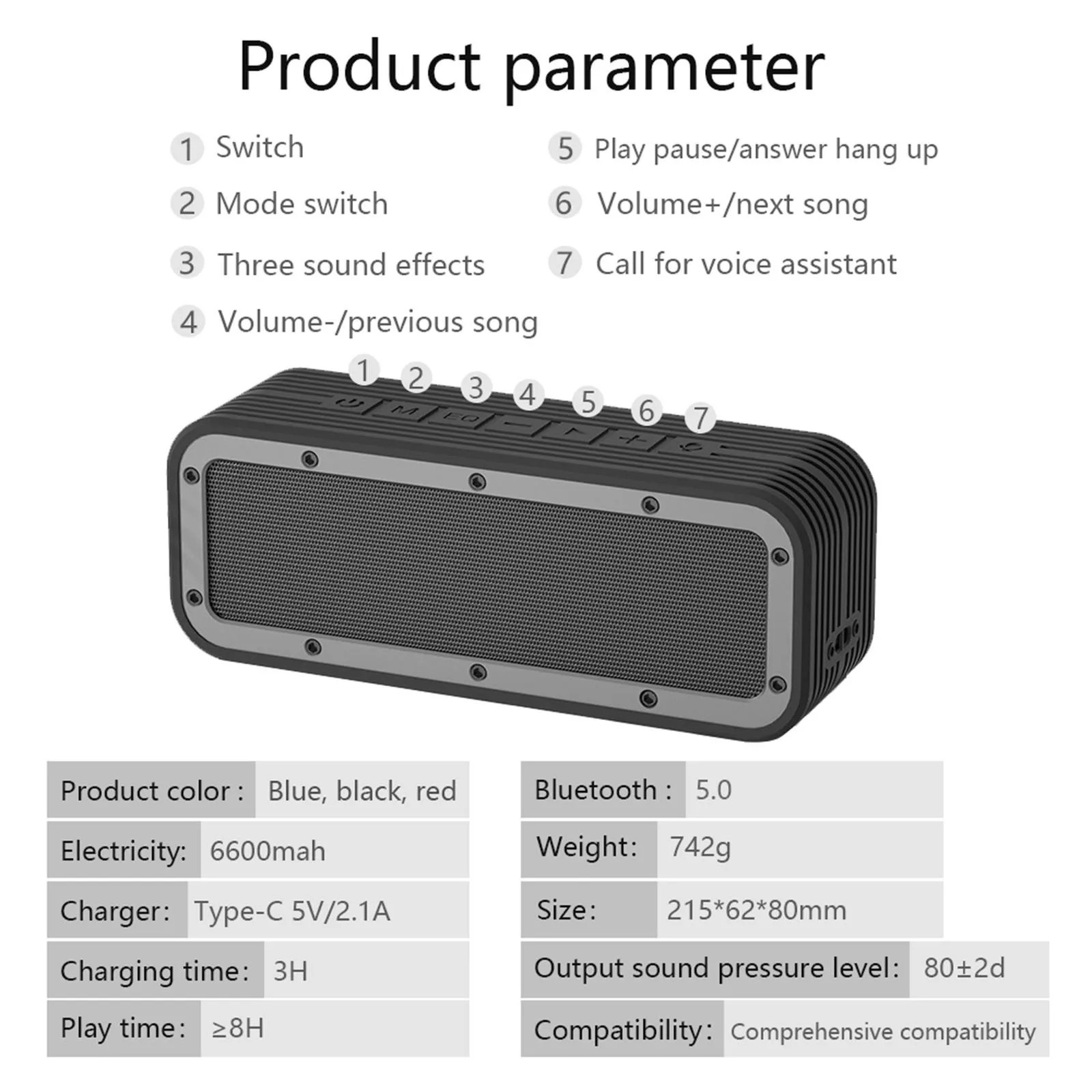 

50W Portable Wireless Bluetooth Speaker Deep Bass Stereo IPX7 Waterproof
