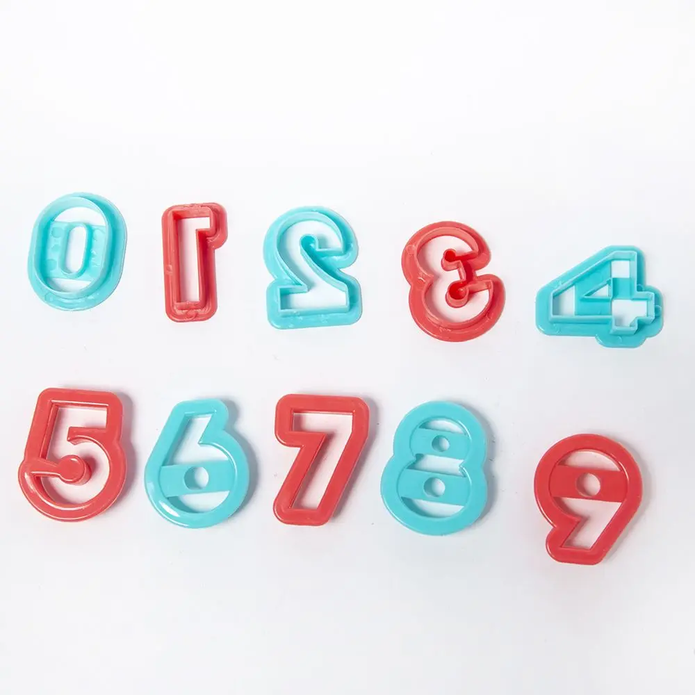 10 шт./компл. 3D форма с цифрами DIY Fondant для торта резак печенья Форма украшения