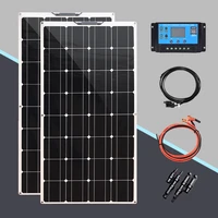 solar panel 12v 200w 100w 300w flexible photovoltaic system kit solar cell battery charger for car rv boat camping outdoor 1000w