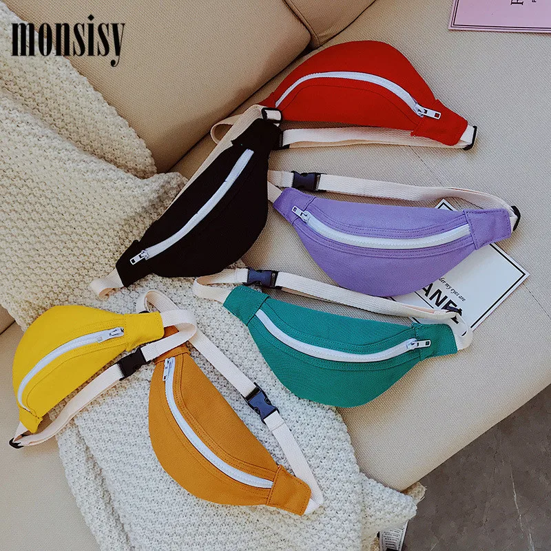 Детские холщовые поясные сумки Monsisy для мальчиков и девочек забавные детские