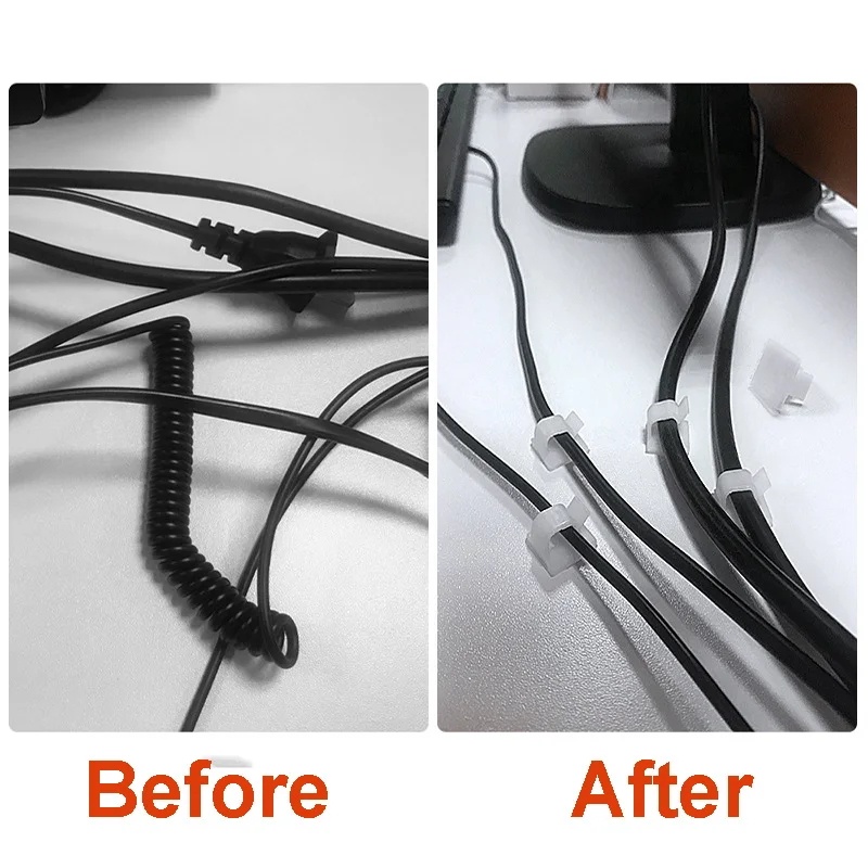 10pcs Self-adhesive Cable Organizer Management Car Winder Wire Holder clips for Mouse USB Charging Headphone | Электроника