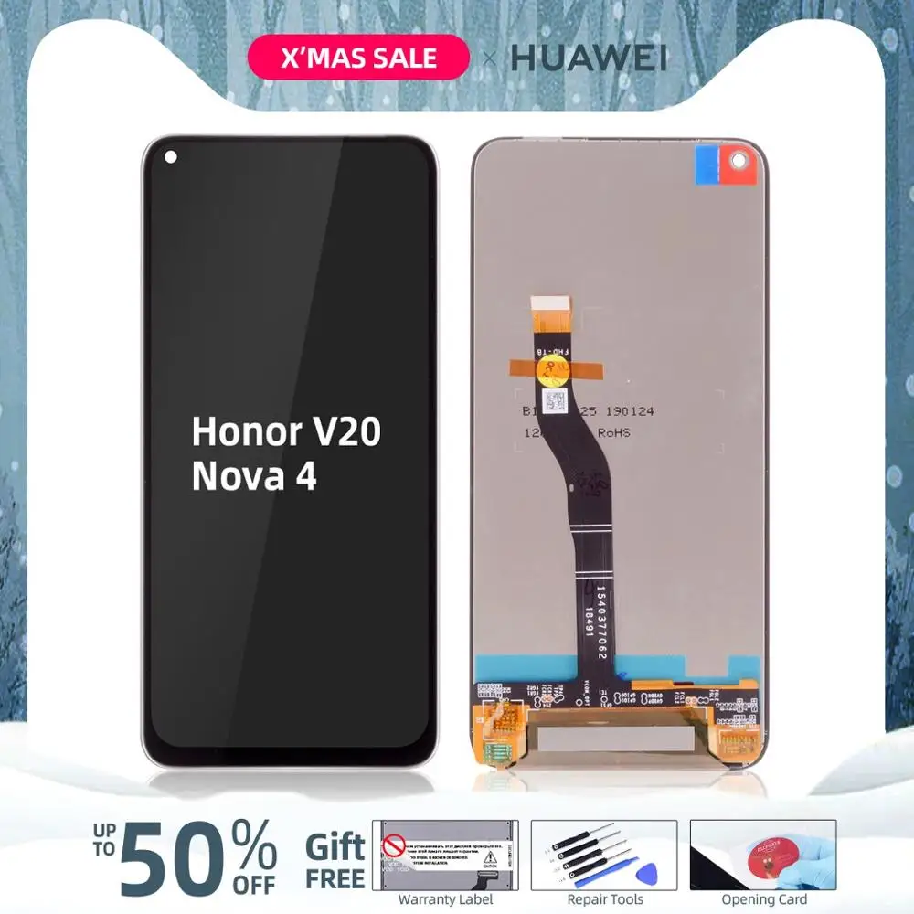 6," дисплей для huawei Honor V20 ЖК-дисплей сенсорный экран Замена для huawei Nova 4 lcd View 20 PCT-L29