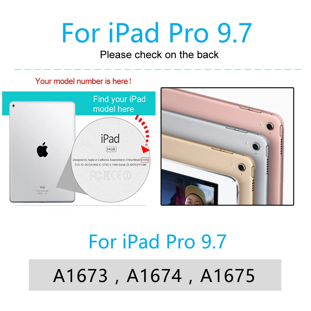 

Tablet Case for Apple iPad Pro 9.7 2016 A1673 A1674 A1675 PU Leather Flip Coque Auto Wake / Sleep Smart Cover Magnetic Capa