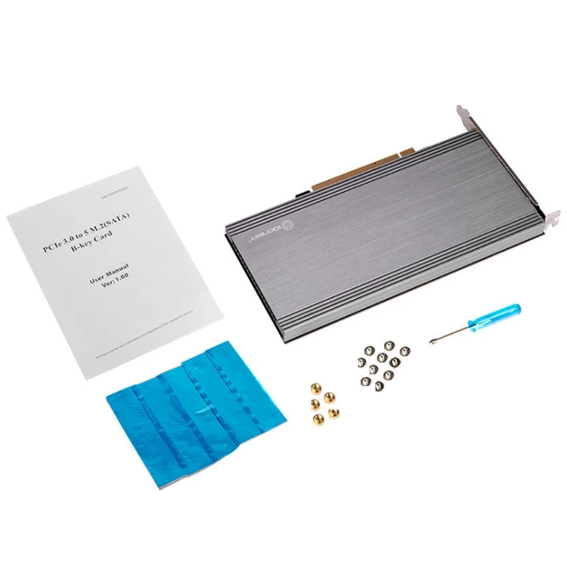 

IOCREST Dual M.2 NVMe Ports to PCIe 3.0 X16 Bifurcation Riser Controller-Support Non-Bifurcation Motherboard