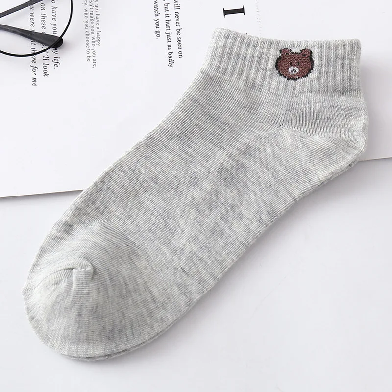 5 пар/лот женские носки ярких цветов носки-башмачки с изображением маленьких