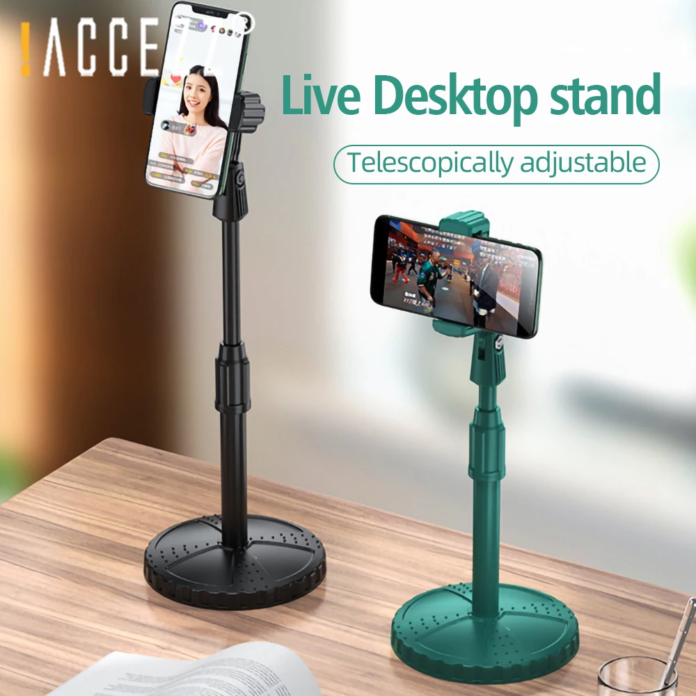 

!ACCEZZ Mobile Phone Holder Desktop Live Stand 360 Rotate Adjustable for iPhone Samsung Smartphone Live Streaming Video Youtube