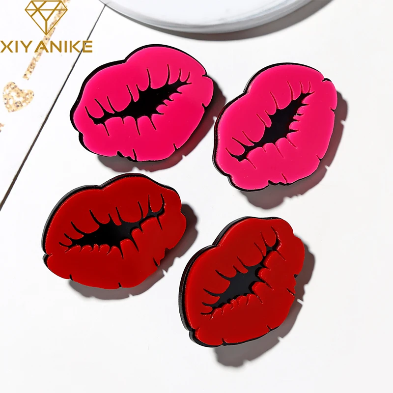Модные Акриловые сексуальные очаровательные большие серьги гвоздики XIYANIKE с