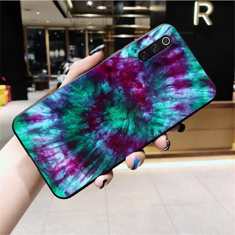 

PENGHUWAN Colorful Tie Dye Rainbow Soft Rubber Phone Cover for Xiaomi Mi10 10Pro 10 lite Mi9 9SE 8SE Pocophone F1 Mi8 Lite