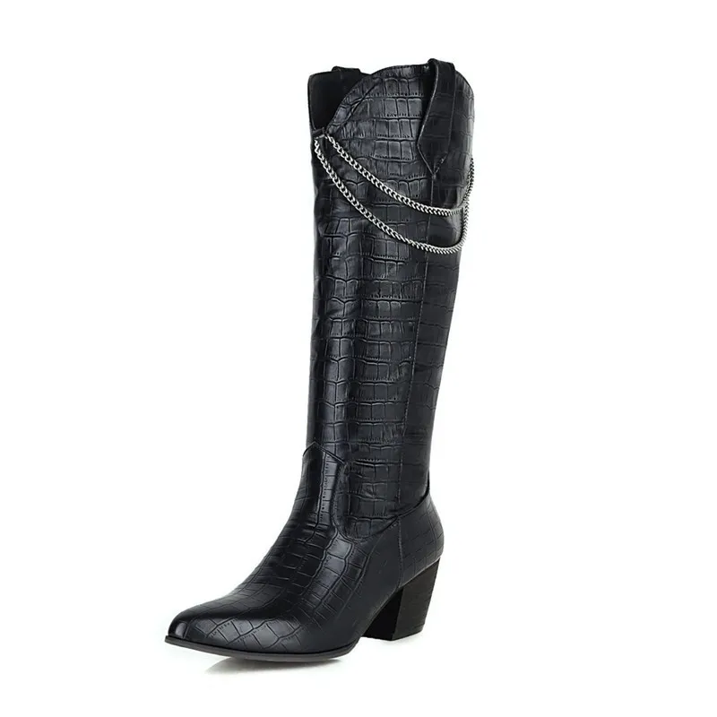 

Lsewilly Fashion Autumn women's Knight Boots Knee High Western Boots Women 2020 New High Heels Shoes Woman Plus Size 34-48
